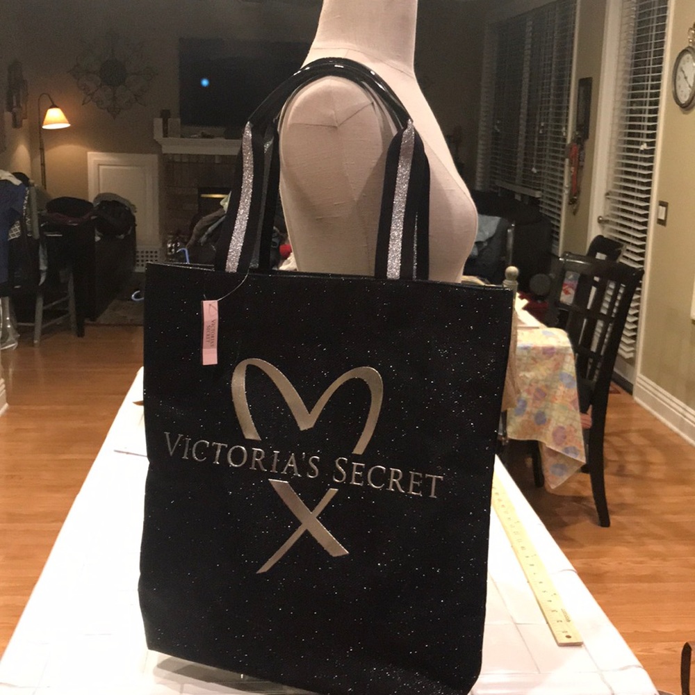 Victoria’s Secret  tote bag black silver large